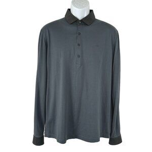 J. Lindeberg Christoper Slim Lux‎ Jersey Polo Shirt Large Long Sleeve TP-2871